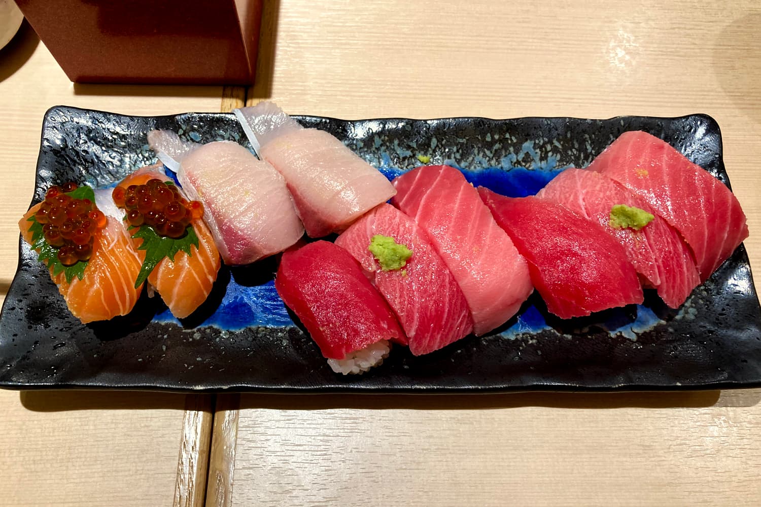 Salmon and tuna sushi, Japan
