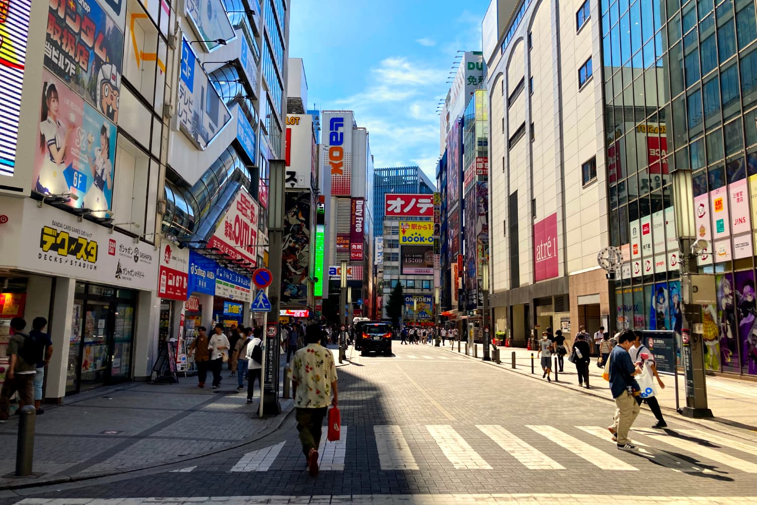 A crowded street in Akihabara, Japan