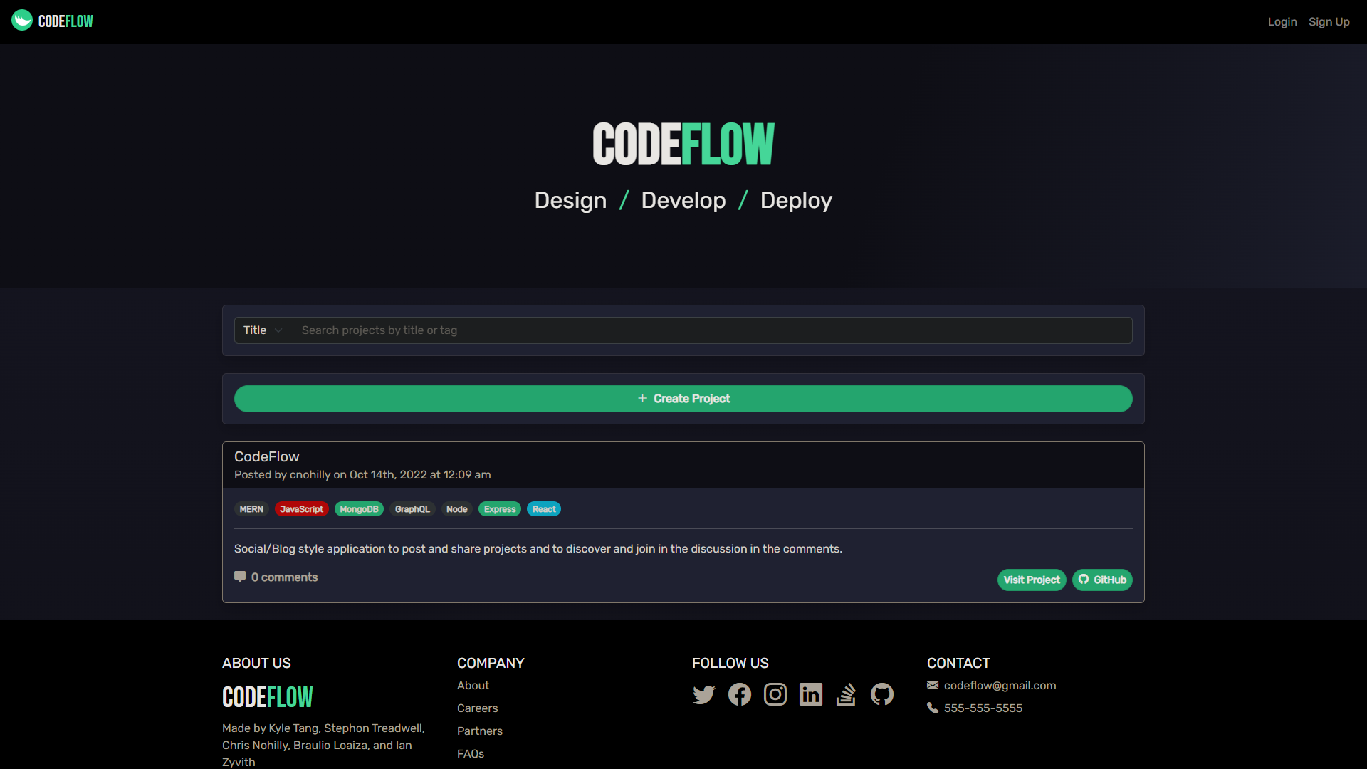 Project screenshot of CodeFlow
